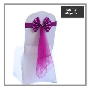 Sarung Kerusi Tutu Elastic Chair Tulle Net Bow Tie Back Banquet Event Wedding Ribbon Riben Bunga-1 pcs