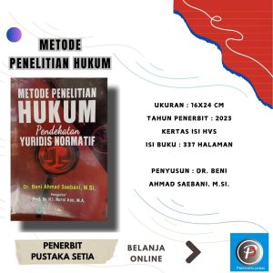 METODE PENELITIAN HUKUM PENDEKATAN YURIDIS NORMATIF - PUSTAKA SETIA
