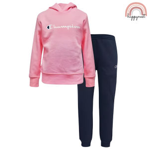 Happynest Champ Kids Sports Girls Pink Fleece Hoodie and Jogger Sweatpant 2-Piece SS21 5-7 Year Old