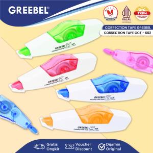 GREEBEL Correction Tape Tip Ex Kertas (GCT-602 / PCS) / Tip-ex Kertas Roll / Tipe X Kertas pulpen / Pita Koreksi / Tip X