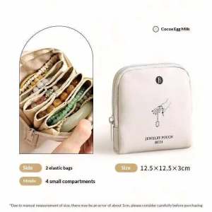 Serenity Jewelry Pouch Beta - Soft leather exterior no creases after squeezing compact design for storing jewelry.