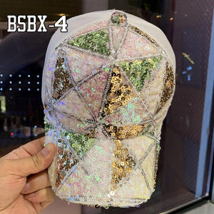 Topi Wanita Baseball Fashion Korea Motif Manik Sequin Trucker Hat Casual Cap Kualitas Import BSBX