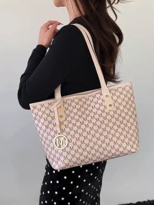 Quivlox Large Capacity Tote Bag Women Roomy Aesthetic Printed Shoulder Handbag Collegiate Commuter Satchel
