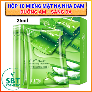 Hộp 10 Miếng Mặt Nạ Nha Đam HOMER Dưỡng Da Cao Cấp Miếng 25ml – Bổ Sung Độ Ẩm Chăm Sóc Làn Da Sáng Hồng Hào Làm Sạch Da Mặt