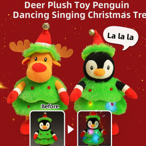 Christmas Tree Penguin Electric Stuffed Toy Singing and Dancing Christmas Tree Deer Snowman Wiggle Hip