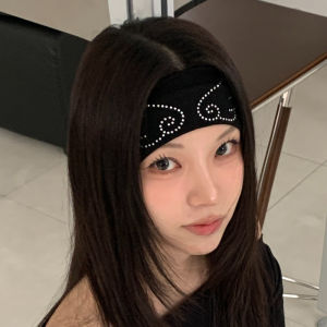 Niche Spicy Girl Angel Wings Hot Diamond Knitted Headband Summer New Item Instagram Blogger Same Casual Sweet Headband h260729