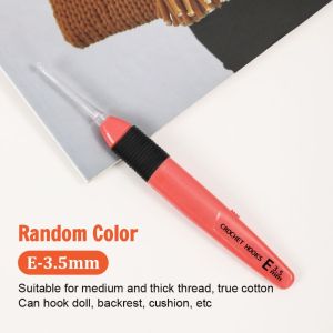DITIPOO Tự làm đồ thủ công Kim đan móc có đèn LED Sáng ABS Kim móc sợi 25-65mm May vá Màu sắc ngẫu nhiên Dụng cụ đan. Hộ gia đình