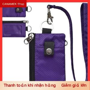 CS Người Giữ Huy Hiệu Với Cửa Sổ ID Ví Nhỏ Không Thấm Nước Chống Trộm Du Lịch Keychain Ví Người Đàn Ông Phụ Nữ Mỏng Zip Thẻ Dây Buộc Ví