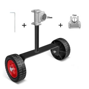 HEALMEYOU Universal Lawn Mower Support Wheel 26/28mm Adjustable Grass Trimmer Support Wheels Grass Cutter Handheld Holder Hand Support Frame Cutter Power Tool