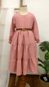 VEW DRESS TUNIK ANAK GAMIS IMPORT FREE BELT