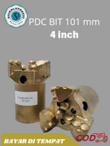 Mata Bor PDC bit 101 mm (4 inch) 3 sayap / Mata Bor untuk Batuan Keras dan Lunak / High Quality
