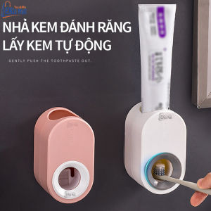 Hộp lấy kem đánh răng thông minh cao cấp gắn tường không cần khoan đục Hộp đựng nhả kem đánh răng Hộp nhả kem tự động