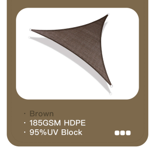 Sun Shade Sail Canopy UV Block Triangle Awning for Outdoor Patio Garden Backyard 185GSM HDPE