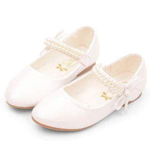Girls White Mary Janes Shoes Flats From 3 To 12 Years Formal Dresses Girl Child Shoe Mori Girls Flat Heel Princess Shoes Party2026