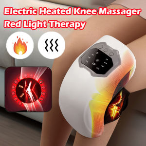 Electric Airbag Knee Massager Wireless Red Light Heated Knee Pad Brace Support 3 Temperatures Hot Compress Timer Knee Pain Relief LCD Display Rechargeable
