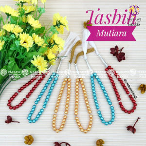 Tasbih Batu Mutiara Cantik 1 Lusin (12pcs)/Grosir Tasbih Mutiara Murah/Oleh Oleh Haji Umroh Nabawi Jakarta