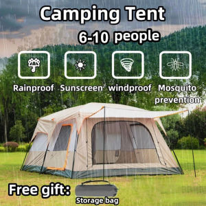 【SUPER LARGE】Camping Tent, Sleep Tent, Hiking Travel Tent,For 12-23 People Automatic Tent Rainproof Tent Ventilation Tent Two-bedroom And One-living Automatic Camping Tent Leisure Camping Double-decker People Rainproof Tent Outdoor Waterproof Camping Tent