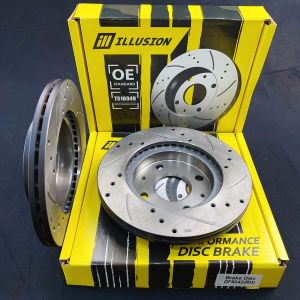 Illusion Perodua Myvi Lagi Best Icon 1.3 / 1.5 (2011-2017) Front (Depan) Sport Disc Brake Rotor Anti Rusting & Brembo Brake Pad 100% Original