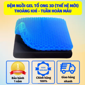 [Chuẩn hàng loại 1] Đệm lót ghế 3D Gel Silicone thoáng khí cao cấp chống đau mỏi - Tặng bọc vải đệm nệm lót ghế cao cấp