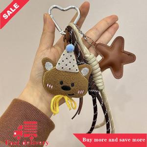 [COD] Cute Plush Bear Bag Pendant Lovely Stuffed Animal Keyring Climbing Rope Keychain For Girls Backpack Hanging Decoration