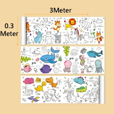 💎💫GROCELY💫💎 LEMBAR MEWARNAI ANAK PANJANG 90 CM DAN 3METER / MAINAN EDUKATIF ANAK LEMBAR MEWARNAI GAMBAR / LEMBAR BUKU MEWARNAI