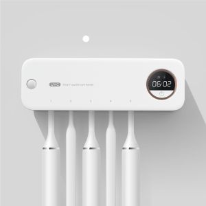 New UV Toothbrush Disinfection Box Quick Drying Wall Mounted Toothbrush Holder With LED Display Screen Storage Toothbrush Holder With Bathroom Accessories LED Display Screen