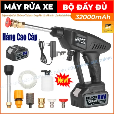 ( HÀNG NHẬP KHẨU ) máy rửa xe mini áp suất lớn Máy Xịt Rửa Xe Hitachi 88V - Máy Xịt Rửa Xe Bằng Pin - Máy Rửa Xe Pin - Máy Rửa Xe Cầm Tay Bao Mạnh máy rửa xe chuẩn gara súng rửa xe máyxe hơi nhà cửa BH 12 tháng