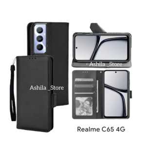 Realme C65 4G Case Dompet Flip Cover Leather Premium Casing Sarung Buku HP Bisa Standing