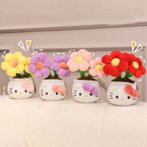 BANZU Kitty Potting Plant Plush Doll KT Cat Getting Rich Kitty Potted Plush Toy Plushies Doll Cute Simulation Tree Plush Plants Room Ornament