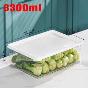 Refrigerator Food Storage Container with Lid Sealed Crisper Transparent Food Fresh Keeping Storage Box Fresh Organizer