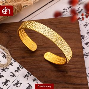 Ancient Gold bracelet Beetling Craft Open Cuff for Women Girls