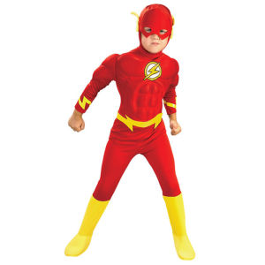 Superhero The Flash Cosplay Costume Muscle Chest Outfit Fancy Dress Children Party Supply Birthday Gift for Kids