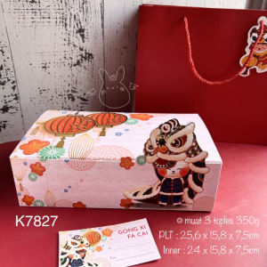 5pcs Kotak Imlek K7827 Box Sincia muat 3 toples dus Kue