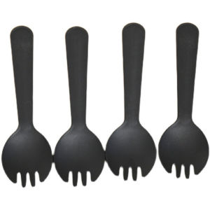 100pcs/set Disposable Fork Spoon Dessert Spoon Fruit Cake Fork Individually Packed Utensils