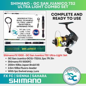 GoodCatch San Juanico and Shimano FX / Sienna / Sahara 1000 Ultra Light Casting 732UL Combo Set