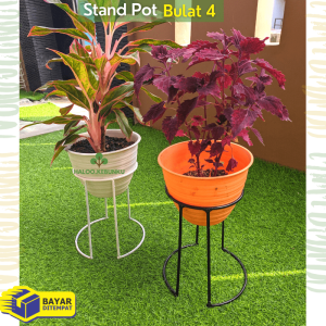 HK Rak Pot Tanaman Hias model bulat 4 untuk pot kecil dan besar standing pot minimalis