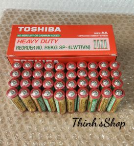 Hộp 40 viên pin tiểu AA đỏ 1.5V Toshiba Heavy Duty chính hãng dùng cho đồ chơi đồng hồ remote