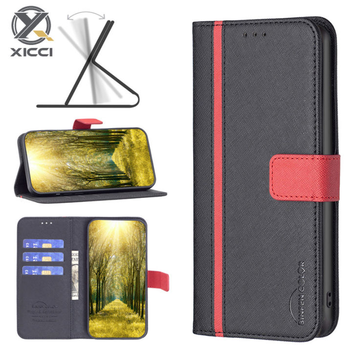XICCI For iPhone 13 13Pro 12 12 mini 11 XS XR SE 2020 Flip Case  Anti-Fall PU Leather TPU Wallet Cover with Magnetic Closing Clasp Stand  Card Slots
