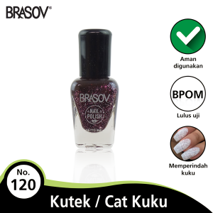 BRASOV Kutek Cat Kuku Glitter 8 ML Kutek Glitter Nail Polish Glitter BPOM SGL01-XX-CT 117-128