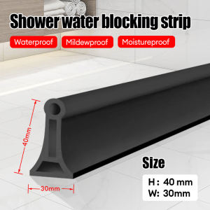 Shower Door Dam Water Stopper Shower Threshold Water Barrier Waterproof Strip Bathroom Kitchen