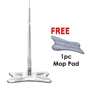 X Shape Lazy Mop Self-Twisting Flat Mop with Microfiber Fabric Mop Pad Cleaning Tools