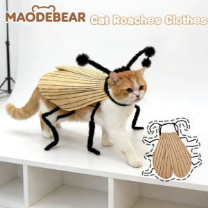 MAODEBEAR Cat Roaches Clothes Funny Cockroach Wings Cat Costume DIY Transformation Cosplay Clothing Set