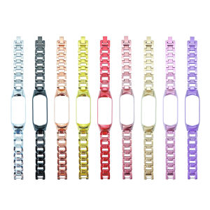Metal Strap For Mi Band4 / 3 Metal Diamond Strap Buckle Zinc Alloy Bracelet Replacement Wristband for Mi Band6 / 5 Watchband New [Ready Stock]