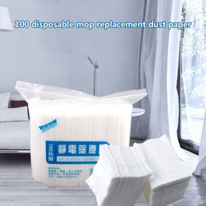 100PCS Disposable Electrostatic Dust Removal Mop Paper Home Kitchen Floor Cleaning Wipes Cleaning