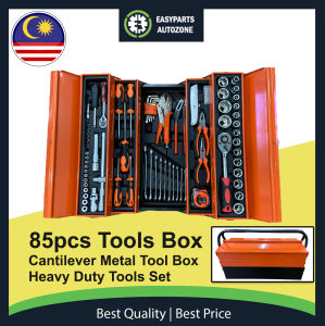 Autozone 85pcs tools set Cantilever Metal Tool Box Set 5 Tier 85pcs Socket Set 1/4" & 1/2" Spanner Tool Set