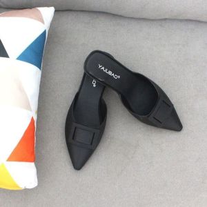 [Free Shipping] Baotou-Style Sandals With Thick Heels Fashionable WomenS High-Heeled Sandals Summer Square-Toe Slip-On Sandals Casual Outdoor Half-Slipper Mules