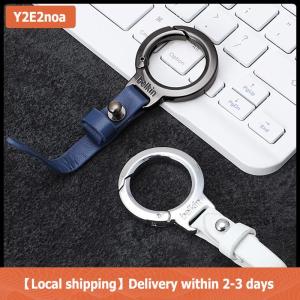 【Local shipping】 Personalized Anti Loss Key Pendant Leather Keychain Car Key Holder Portable Carabiner Waist Belt Buckle Durable Key Ring For Men