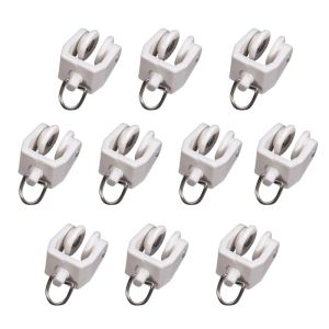 DISKAS 10Pcs High Quality Sliding Home Hardware Accessories Hanging For Windows Shower Curtain Slider Curtain Wheel Drapery Hook Curtain Track