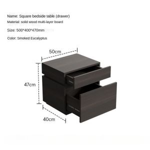 AUREO Fingerprint-Lock Storage Bedside Cabinet Solid Wood Nightstand Italian Minimalis with Hidden Drawer Compartment