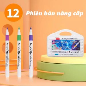 Bộ màu Acrylic Marker 12/24/36/48/60 Màu dùng để vẽ vải/giày/tường/giấy/da/ly